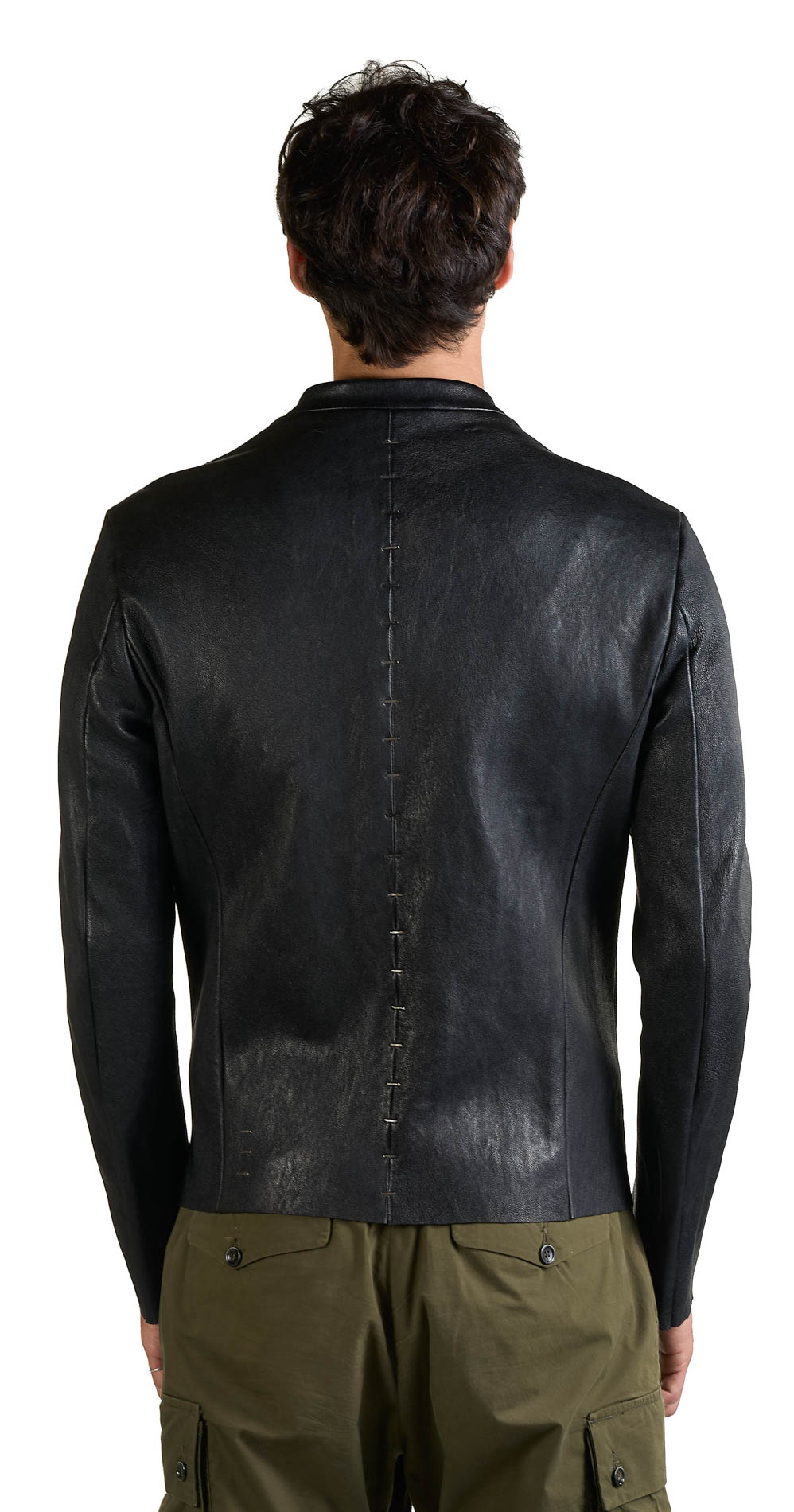 DANIELE BASTA LEATHER AND SILVER JACKET